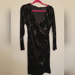 Black velvet sequin dress